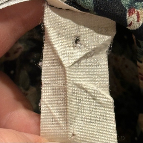 Vintage Floral Print Blouse with Ruffle Cascade Collar, Ruffle Sleeves, Large - Picture 8 of 8